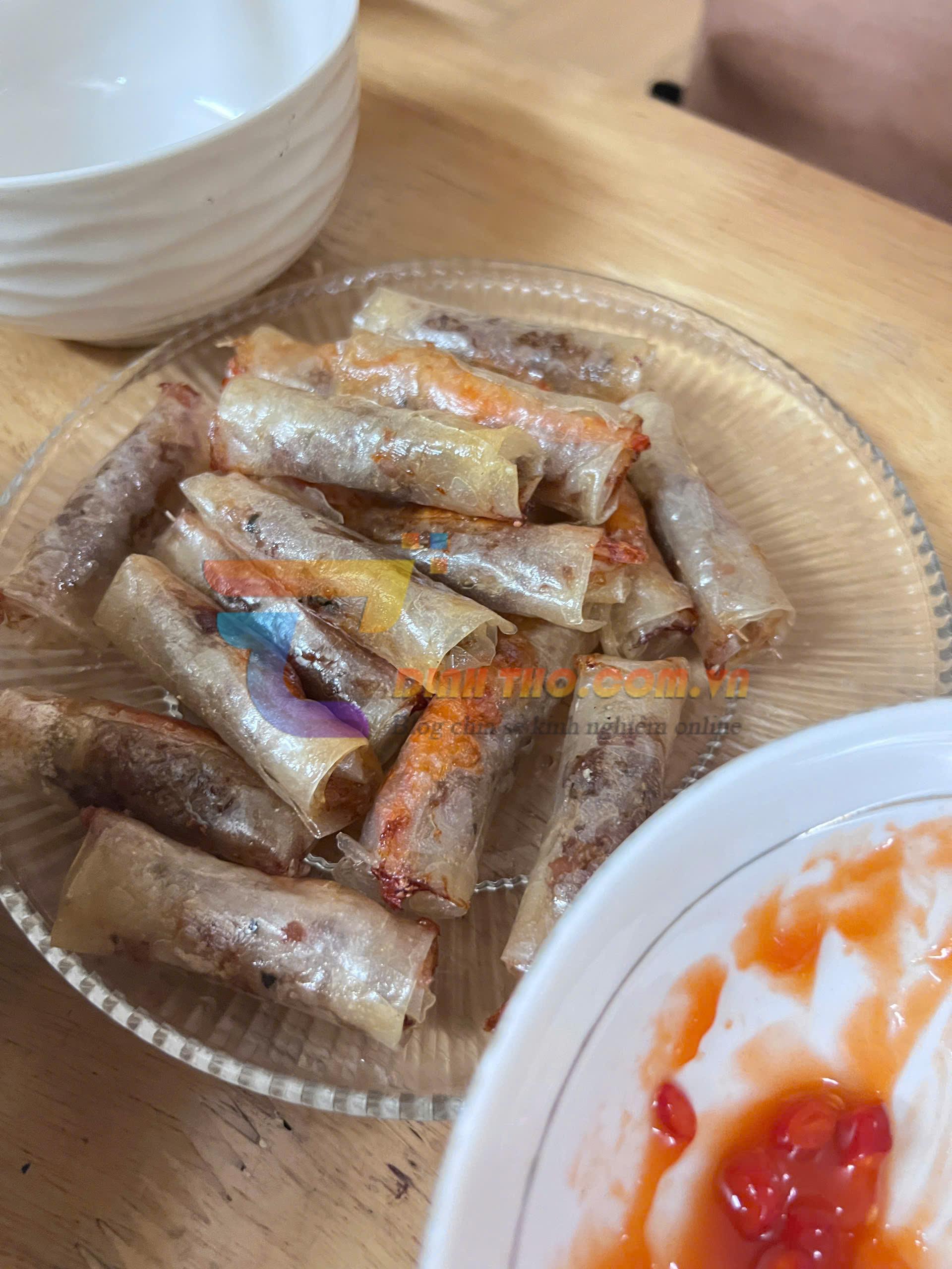 Chả ram tôm đất nướng bằng nồi chiên không dầu