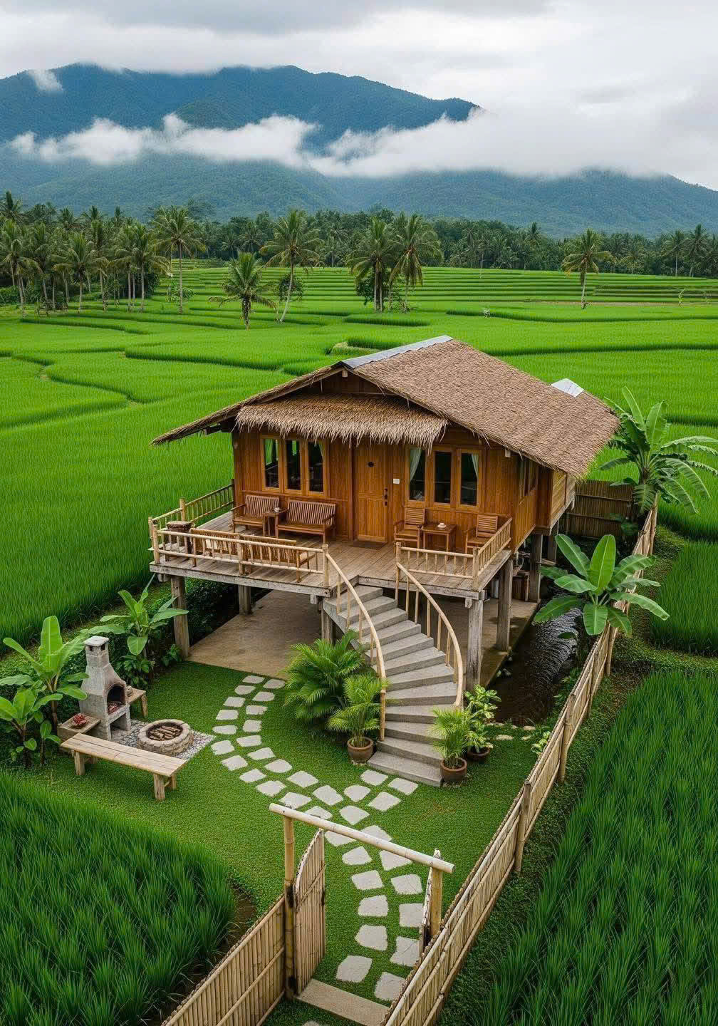 nhà tranh miền tây dạng homestay