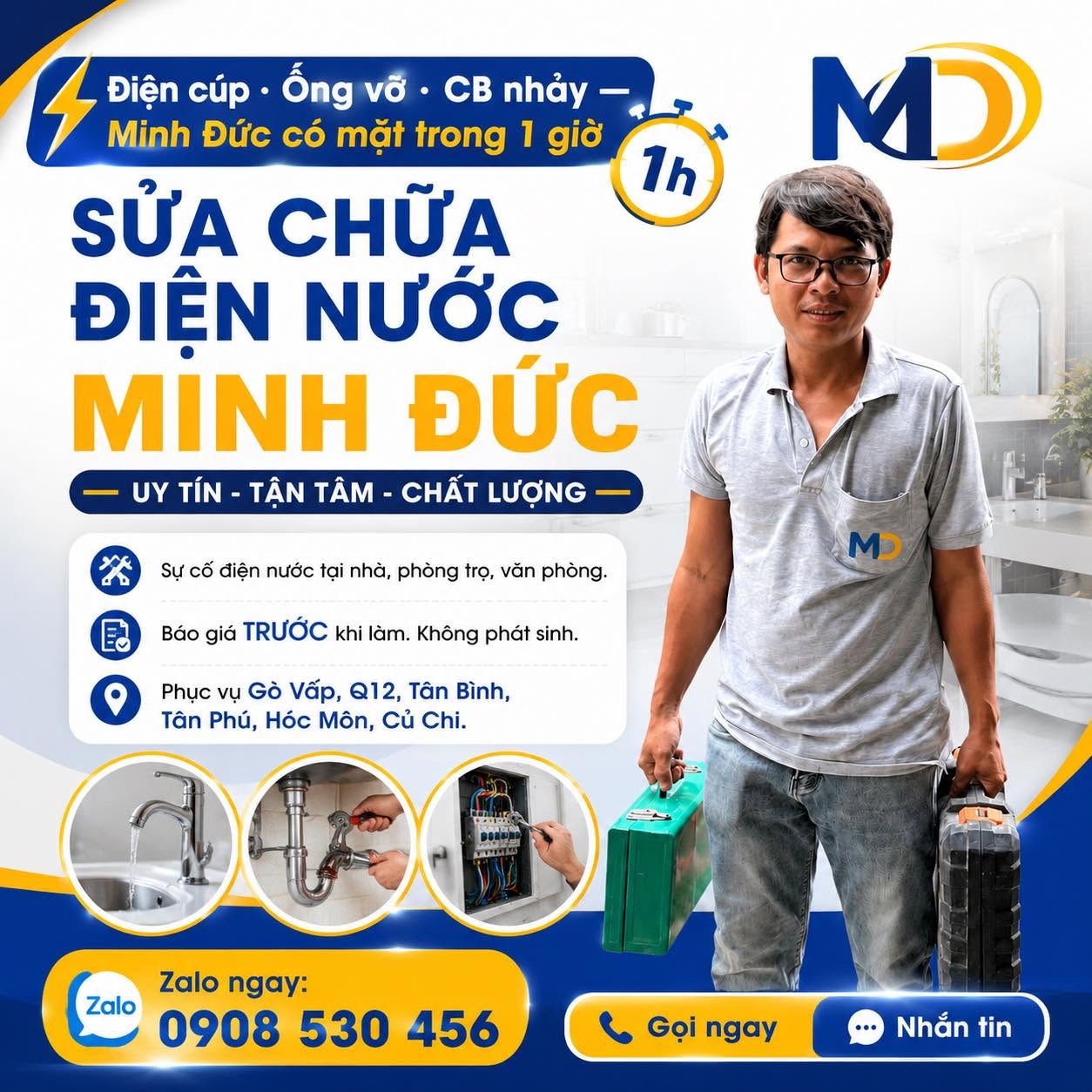 Sửa chữa điện nước tại nhà Gò Vấp Minh Đức